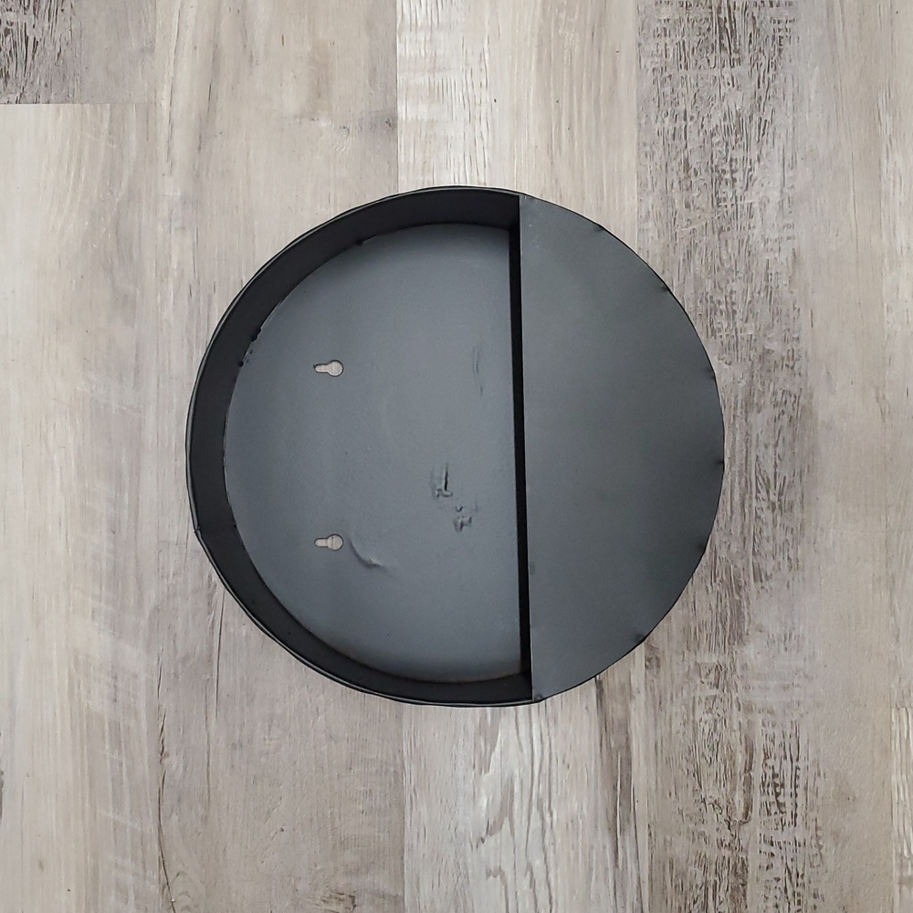 Round Black Metal Wall Shelf